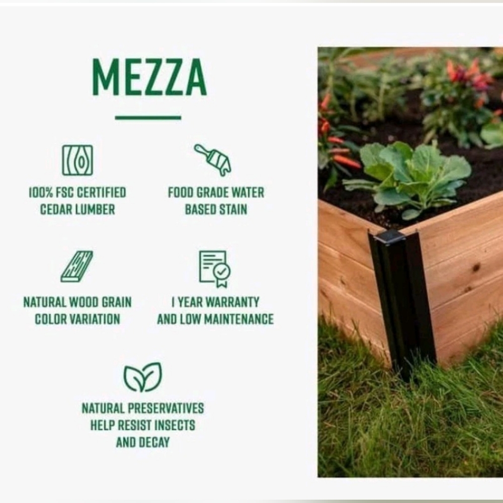 Vita Wooden Planter Box with Black Accents - Picture 3 of 8